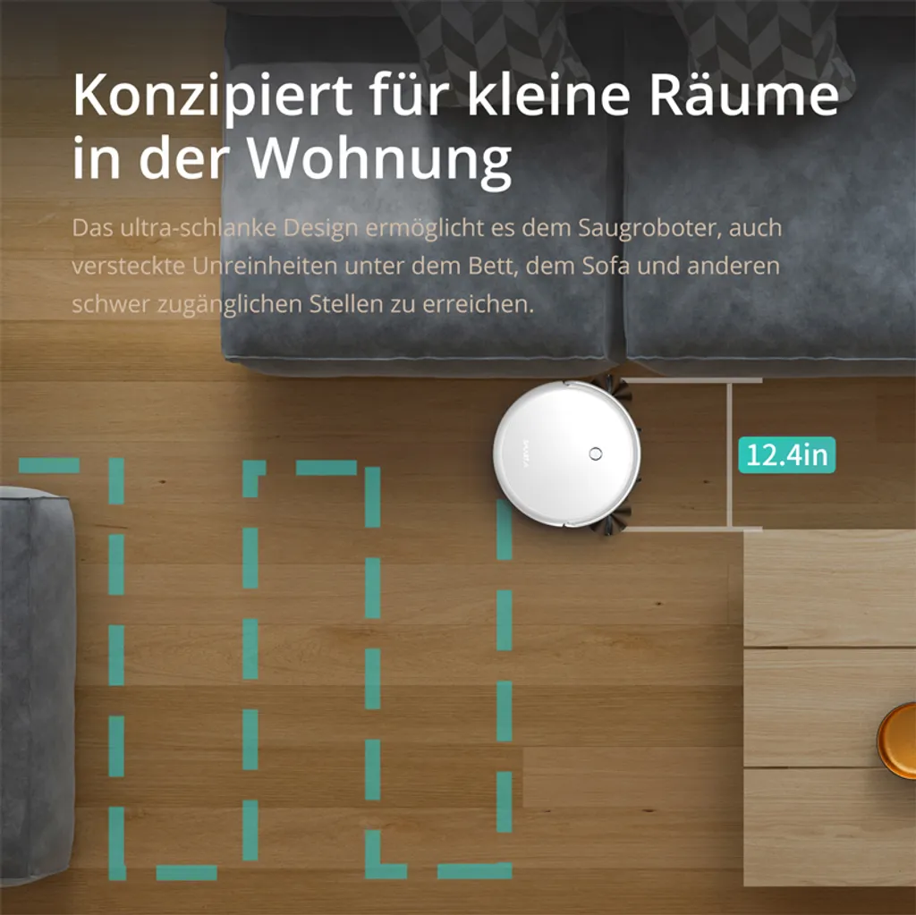SmartAI Saugroboter Staubsauger Roboter APP Fernbedienung 2600Pa Staubsauger Weiß 12 SmartAI Saugroboter Staubsauger Roboter APP Fernbedienung 2600Pa Staubsauger Weiß – Bild 10