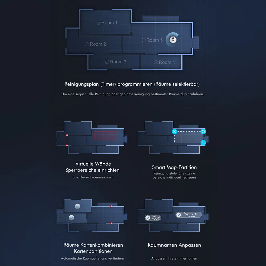 Roidmi EVE Plus Roboter Staubsauger Nass-Trocken-Saugroboter,50 Watt,2700pa Mit Sauberer Basis Und Beutel,Weiß 17 Roidmi EVE Plus Roboter Staubsauger Nass-Trocken-Saugroboter,50 Watt,2700pa Mit Sauberer Basis Und Beutel,Weiß – Bild 15