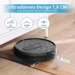 Saugroboter Mit 2800 Pa Saugkraft, Große Staubbox 600ML,APP Steuerung, 120 Min Laufzeit, Staubsauger Roboter WLAN Optimiert Für Teppich Tierhaare Hartböden-AIRROBO P20 -Rein Blitz Geschaft f10566f516f7f87f96f0e86fd8190bff