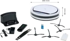 MEDION Saugroboter Mit Ladestation E32 (Modell 2021, Roboterstaubsauger Für Hartböden, Fliesen, Laminat, Tierhaar Optimiert, Direktabsaugung, Autom. Rückkehr Zur Ladestation) -Rein Blitz Geschaft f6e998f8dc167aed40786e2a69781790