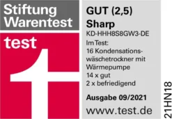 Sharp KD-HHH8S8GW3-DE Wäschetrockner Trockner Wärmepumpentrockner 8kg -Rein Blitz Geschaft ff27225e0915e91ea198e2defbb952d4